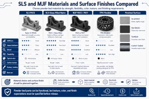 SLS and MJF 3D Printing Materials and Surface Finishes Compared