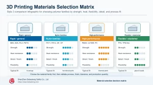 3D Printing Materials Selection Guide: Rigid, Flexible and High-Performance Polymers
