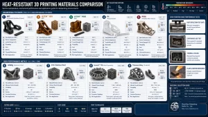 Heat-Resistant 3D Printing Materials: Polymers, Metals and High-Temperature Applications