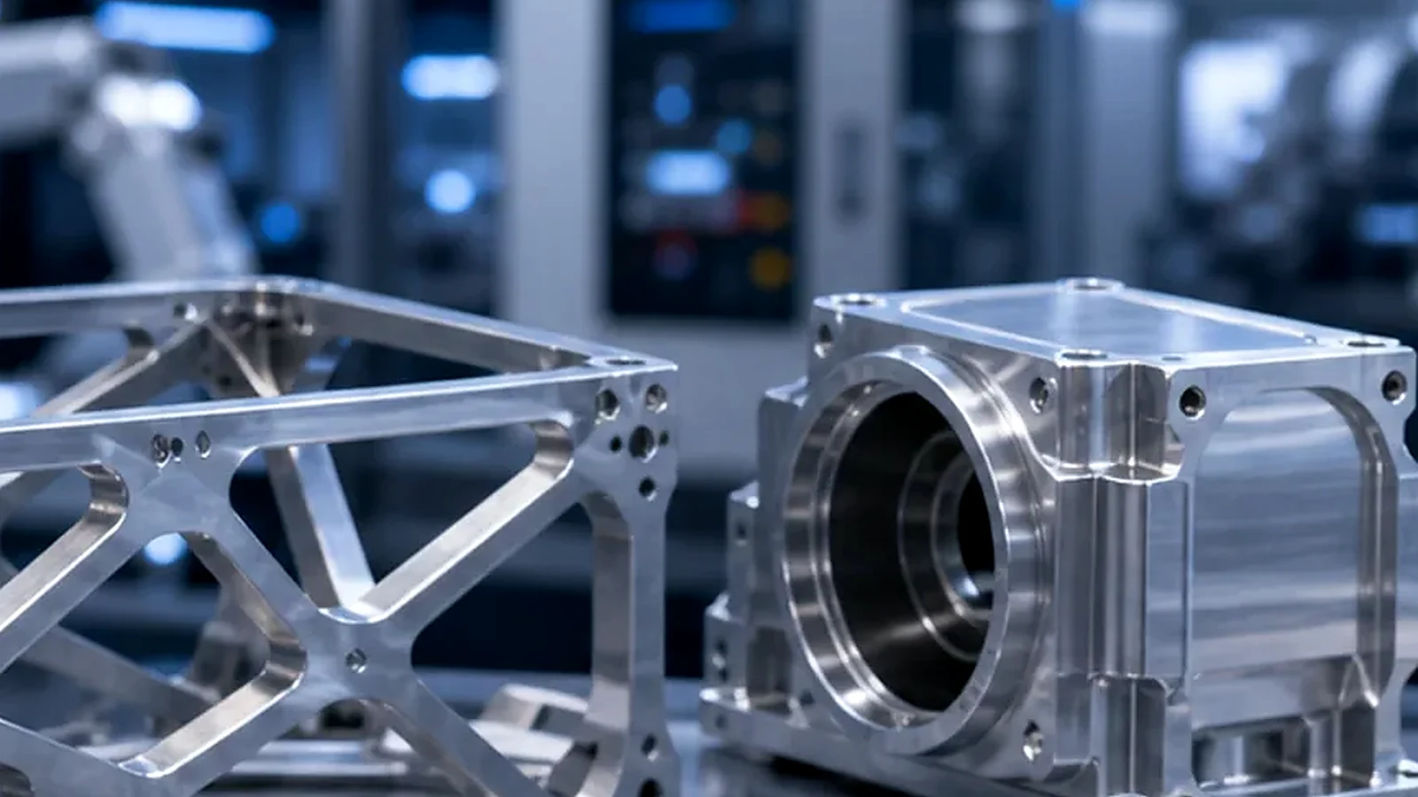 CNC machined sensor housings and compact electronics covers for UAV aerospace hardware.