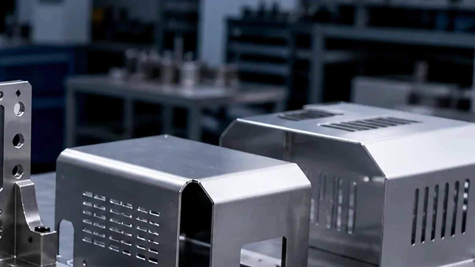 CNC machined wear plates and machine adapter blocks for industrial machinery.