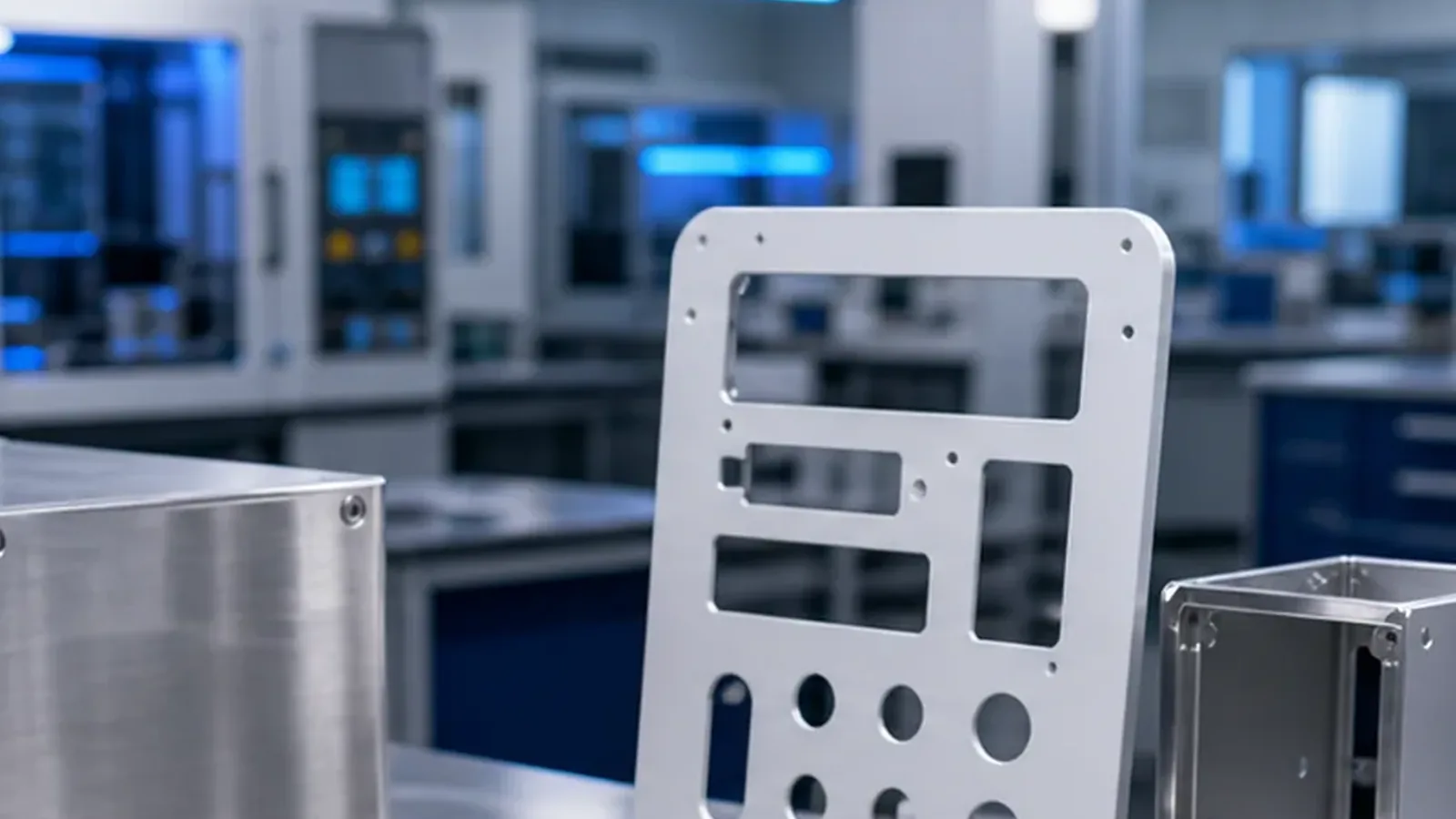 Precision Brackets and Fixtures for Laboratory Equipment featured image showing precision manufactured components.