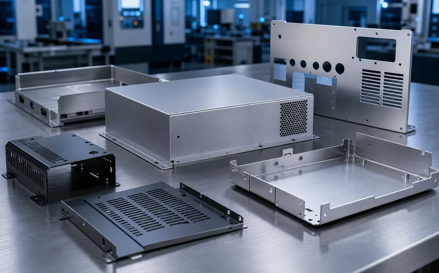 Custom sheet metal trays and enclosures for liquid cooling and power electronics systems.