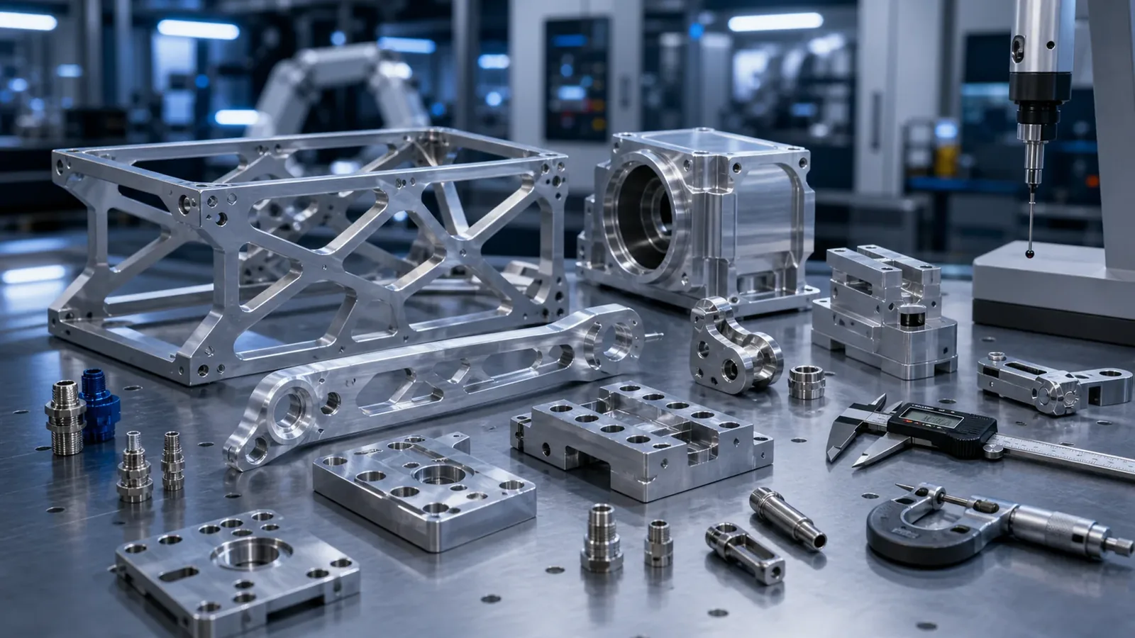 UAV Structural Frames and Machined Components: Manufacturing Guide featured image showing precision manufactured components.