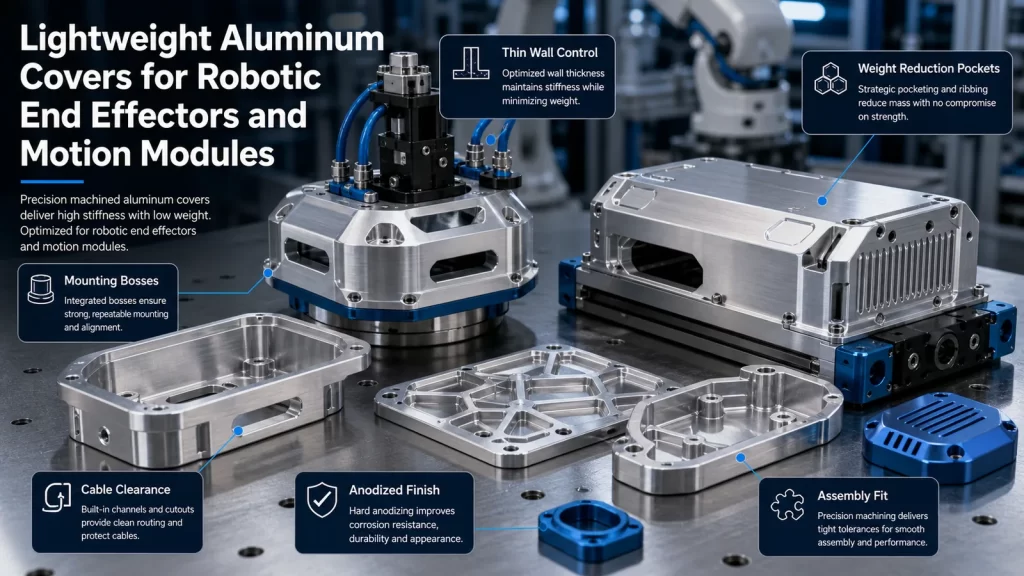 Lightweight Aluminum Covers for Robotic End Effectors and Motion Modules manufacturing guide featured image